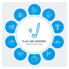 health, science, sports Infographic Circle outline Icons Set. Contains such Icons as  business,  website,  elements,  background,  pattern,  banner,  slider and more. Fully Editable. Pixel Perfect