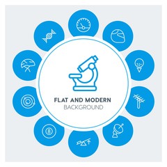 health, science, sports Infographic Circle outline Icons Set. Contains such Icons as  business,  website,  elements,  background,  pattern,  banner,  slider and more. Fully Editable. Pixel Perfect