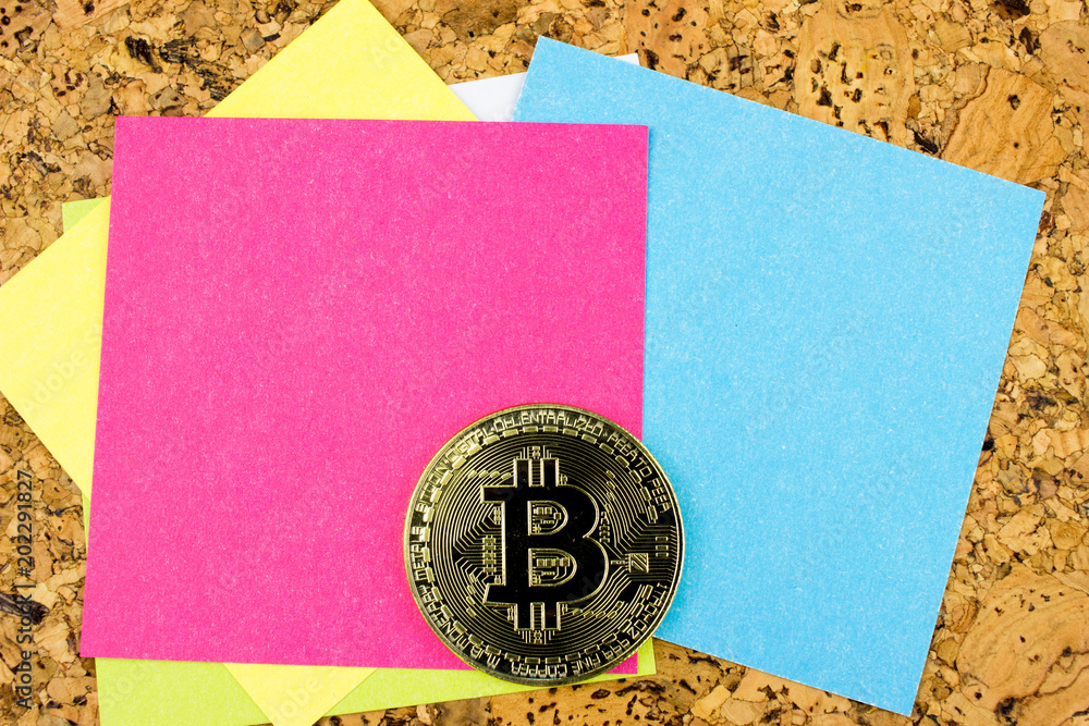Poster cryptocurrency bitcoin. empty blanks for text