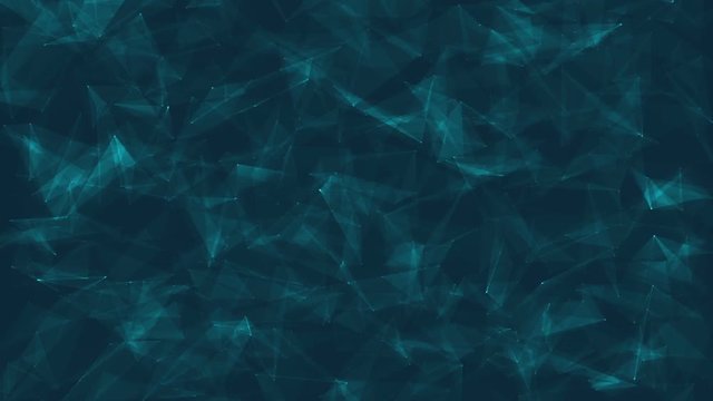 Sci-fi geometric triangles network, digital background with cybernetic particles