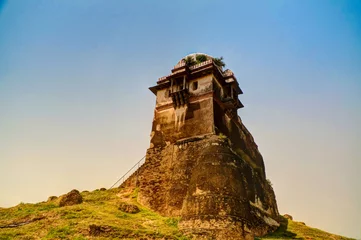 Schapenvacht deken met foto Vestingwerk Tower of Rohtas fortress in Punjab Pakistan