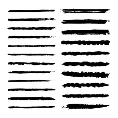Set of pen brush, marker vector strokes. Template for brush. Straig lines - obrazy, fototapety, plakaty