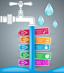 Tap illustration.  Infographic design template and marketing icons.