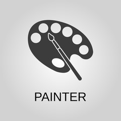 Painter icon. Painter symbol. Flat design. Stock - Vector illustration