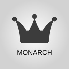 Monarch icon. Monarch symbol. Flat design. Stock - Vector illustration
