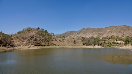 Landschaft und Landwirtschaft in Rajasthan, Indien