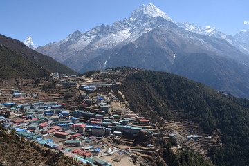 Namche Bazaar and Thamserku, Nepal