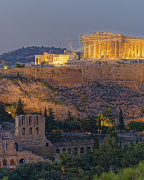 Athens Greece, Parthenon and Acropolis scenic view