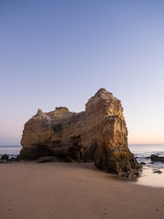 Algarve Portugal Beautiful Scenic Camilo Beach Sunset Scene Panorama at Praia da Camilo nearby Lagos