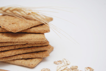 Healthy Natural Diet and Fitness Wholegrain Biscuits. Oats and Integral Snacks.