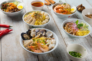 Fototapeta na wymiar various malaysian noodles
