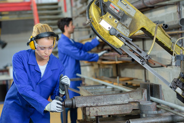 woman machine technician