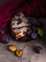 Pie with plums