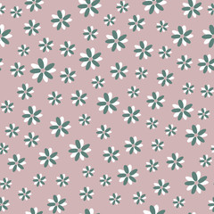 Fototapeta na wymiar Simple pastel color floral pattern seamless