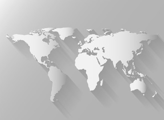 Fototapeta na wymiar world map on white background.vector illustration