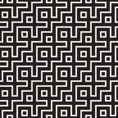 Stylish lines lattice. Ethnic monochrome texture. Abstract geometric background design. Vector seamless pattern.