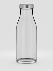 Empty bottle for juice or water with aluminium cap - 3d illustration