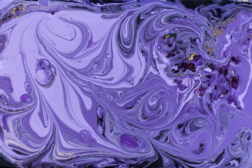 Obraz na płótnie Canvas Marble abstract acrylic background. Violet marbling artwork texture. Marbled ripple pattern.