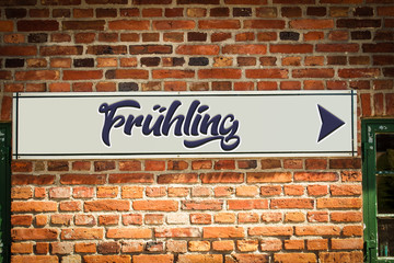 Fototapeta na wymiar Schild 318 - Frühling