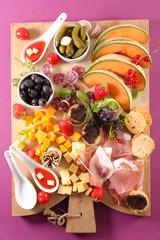 assorted snack and antipasto