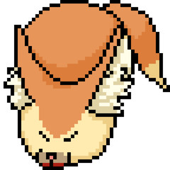 Obraz premium vector pixel art fox
