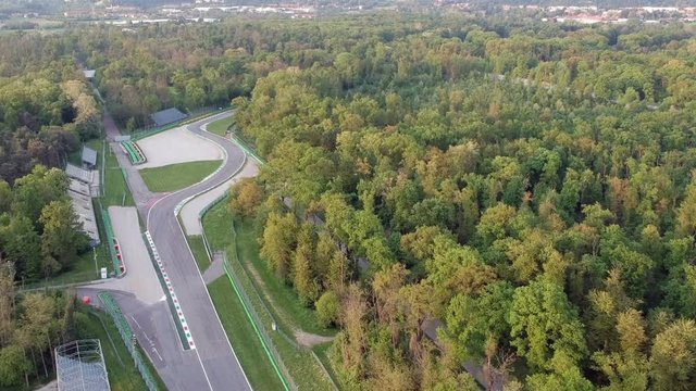 over monza circuit - aerial view on sunset