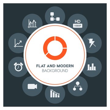 charts, video, photos, time Infographic Circle fill Icons Set. Contains such Icons as  business,  website,  elements,  background,  pattern,  banner,  slider,  and more. Fully Editable. Pixel Perfect