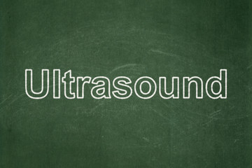 Fototapeta premium Healthcare concept: text Ultrasound on Green chalkboard background
