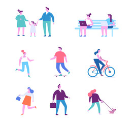 Naklejka premium Different people characters. Flat vector illustration isolated on white.