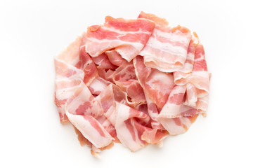 Fresh bacon on the isolated background.