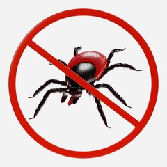 3D Render of Prohibition Sign with Tick