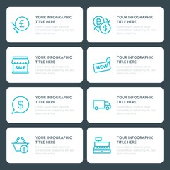 Fototapeta premium Flat money, shopping infographic timeline template for presentations, advertising, annual reports