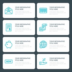 Fototapeta premium Flat money, shopping infographic timeline template for presentations, advertising, annual reports