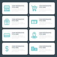 Flat money, shopping infographic timeline template for presentations, advertising, annual reports