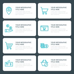 Flat money, shopping infographic timeline template for presentations, advertising, annual reports