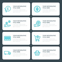 Flat money, shopping infographic timeline template for presentations, advertising, annual reports