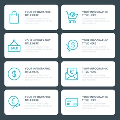 Flat money, shopping infographic timeline template for presentations, advertising, annual reports