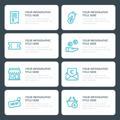 Flat money, shopping infographic timeline template for presentations, advertising, annual reports