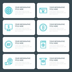 Naklejka premium Flat money, shopping infographic timeline template for presentations, advertising, annual reports