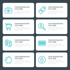 Flat money, shopping infographic timeline template for presentations, advertising, annual reports