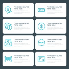 Flat money, shopping infographic timeline template for presentations, advertising, annual reports