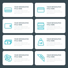 Flat money, shopping infographic timeline template for presentations, advertising, annual reports