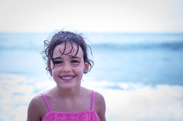 Pretty girl on vacation at the beach