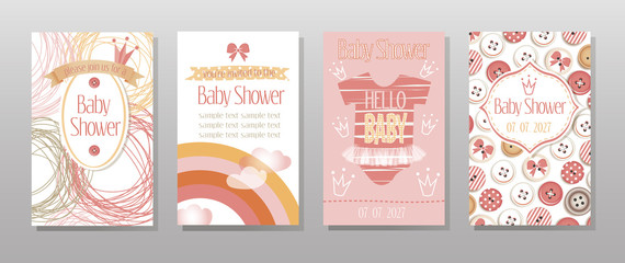Baby shower invitation, template.