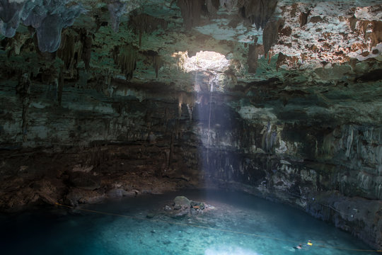 Cenote, X'kekén, Samula, Grotte, Wasser, Tauchen, Yucatan, Mexiko