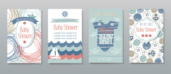 Baby shower invitation, template.