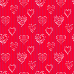 Vector pattern winth doodle hearts