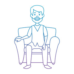 veterinary doctor in the sofa avatar character vector illustration design