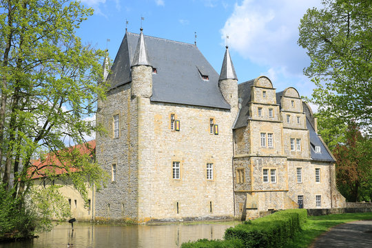 The historic Castle Schelenburg in Wiehengebirge, Osnabruecker Land, Lower Saxony, Germany