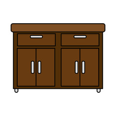 office wooden drawer icon vector illustration design